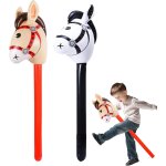 Eryi - lot de 2 btons de cheval gonflables pour enfants 94 cm, jouet de poney en pvc rutilisable, accessoire ...