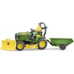 Eryi - 62104 - bworld john deere tracteur a gazon avec remorque & jardinier - 1:16 tracteur, tondeuse ...