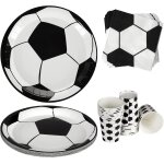 Eryi - lot de 64 assiettes en carton de football pour anniversaire d'enfant, dcoration de football, ...