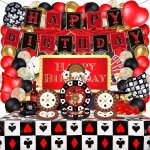 Eryi - 86 accessoires de fte de casino las vegas happy birthday - kit de vaisselle de fte de casino ...