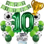 Eryi - ballon football 10e anniversaire vert hélium - décoration gâteau garçon - fête d'anniversaire ... Eryi - ballon football 10e anniversaire vert hélium - décoration gâteau garçon - fête d'anniversaire ...