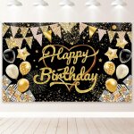 Eryi - bannire d'anniversaire, dcoration de bannire happy birthday, extra grande fte d'anniversaire, ...