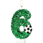 Eryi - bougies d'anniversaire numro 6, bougies d'anniversaire ballon de football a paillettes vertes ...