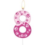 Eryi - bougies d'anniversaire roses en forme de patte de chien, chiffre 8 rose pour gâteaux, décorations ... Eryi - bougies d'anniversaire roses en forme de patte de chien, chiffre 8 rose pour gâteaux, décorations ...
