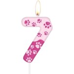 Eryi - bougies d'anniversaire roses en forme de patte de chien, numéro 7 rose pour gâteaux, décorations ... Eryi - bougies d'anniversaire roses en forme de patte de chien, numéro 7 rose pour gâteaux, décorations ...