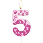 Eryi - bougies d'anniversaire sur le thème des pattes de chien - roses pour 5e anniversaire, décoration ... Eryi - bougies d'anniversaire sur le thème des pattes de chien - roses pour 5e anniversaire, décoration ...