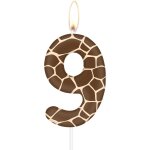 Eryi - bougies en forme de chiffre girafe pour filles et garons, bougie marron en forme de chiffre 9 ...