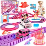 Eryi - cadeau fille 3 4 5 6 7 8 ans, circuit voiture enfant jouet fille 3 - 8 ans circuit voiture electrique ...