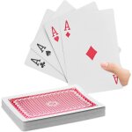 Eryi - cartes de poker jumbo, jeu de 54, accessoire de casino en plastique xxl, amusant ou dco, 18 x ...