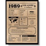 Eryi - carte de voeux d'anniversaire 1989 cadeau d'anniversaire anne de naissance 1989 affiche d'anniversaire ...
