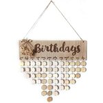 Eryi - cheerfulus calendrier en bois a faire soi - mme, plaque d'anniversaire pour famille, amis, calendrier ...