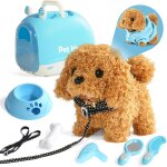 Eryi - chien interactif robot - jouet fille 2 3 4 5 ans, peluche chien jouet enfant qui marche et aboie ...