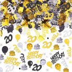 Eryi - confettis 20e anniversaire dcoration de table - joyeux dcoration d`anniversaire confettis or ...