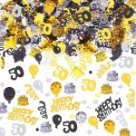 Eryi - confettis 50e anniversaire dcoration de table - joyeux dcoration d`anniversaire confettis or ...