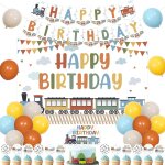 Eryi - décorations d'anniversaire sur le thème du train, panneau « happy birthday » pour décoration de ... Eryi - décorations d'anniversaire sur le thème du train, panneau « happy birthday » pour décoration de ...