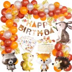 Eryi - décorations de fête d'anniversaire jungle party deco kit ballons d'animaux, bannière joyeux anniversair ... Eryi - décorations de fête d'anniversaire jungle party deco kit ballons d'animaux, bannière joyeux anniversair ...