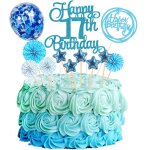 Eryi - dcoration de gteau happy 17th birthday - bleu - pour fille et garon - 17 ans - dcoration d'annivers ...