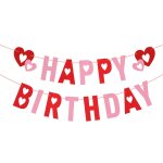 Eryi - dcoration de saint - valentin, banderole joyeux anniversaire, deco romantique bannire d'anniversaire ...