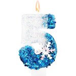 Eryi - flocon neige a paillettes bougies d'anniversaire chiffre, paillettes bleu blanc bougie d'anniversaire ...