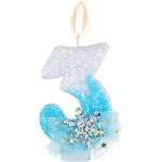 Eryi - flocon neige paillettes bougie number, bougie d'anniversaire neige glace et neige brillantes bougies ...