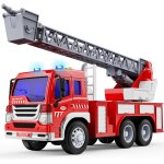 Eryi - gros camion pompier jouet, grand voiture pompiers xxl avec echelle, sonore et lumineux, realiste ...