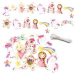 Eryi - guirlande d'anniversaire licorne - dcoration d'anniversaire pour enfants - 10 m de guirlande ...