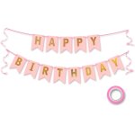 Eryi - guirlande joyeux anniversaire, decoration anniversaire en or rose, dcoration de bannire d'anniversair ...