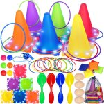 Eryi - jeux exterieur enfant 3 ans, jeu exterieur enfant, jeux de lancer lumineux, d'anneaux et de pouf, ...