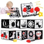 Eryi - jouet bb miroir montessori noir et blanc jouets sensoriels pour bb, livre d'eveil double face ...