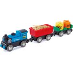 Eryi - jouet train de marchandises a piles - jeu pour enfant ds 3 ans - locomotive electrique bleue ...