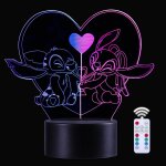 Eryi - lampe stitch - acrylic 3d led veilleuse 16 couleurs touchez tlcommande, luminaires dcoratifs ...