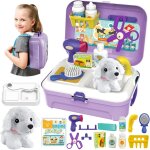 Eryi - malette veterinaire enfant avec peluche chien jeux d'imitation pour toilettage de chien cadeaux ...