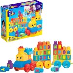 Eryi - mega bloks le train de l'alphabet, jeu de blocs de construction, 50 pices, jouet pour bb et ...