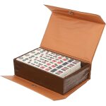 Eryi - mini jeu de mahjong traditionnel chinois portable, mahjong antique, jeu de societe mahjong chinois ...