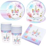 Eryi - vaisselle de fte licorne, licorne trousse d'anniversaire pour enfants, anniversaire unicorn decoration ...