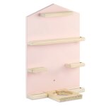 Etagre bois  maison  pr bote hist. , figurines (ex. tonies), rose