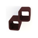 Etagere mur cubes bouteilles de vin brun fonce