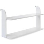 Etagre double suspendue blanche en bois 83cm fixer un lit