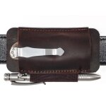 Etui de poche edc en cuir multi - outils, petit etui pour couteau utilitaire, coups de pied / herbes ...