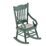 Fauteuil a bascule en bois pour maison de poup�e, meubles et jouets, echelle 1 / 12