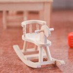 Fauteuil cheval a bascule en bois pour maison de poupe, miniature, meuble de chambre d'enfant, populaire, ...