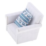 Fauteuil de salon miniature pour maison de poupée 1:12, canapé simple avec - Fauteuil de salon miniature pour maison de poupée 1:12, canapé simple avec -