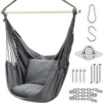 Fauteuil suspendu exterieur avec 2 coussins, chaise suspendue balanoire de relaxation, fauteuil suspendu ...