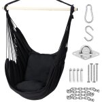 Fauteuil suspendu exterieur avec 2 coussins, chaise suspendue balanoire de relaxation, fauteuil suspendu ...