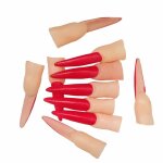 Faux ongles fantme de sorcire noire et rouge, dguisement de zombie, halloween, effrayant, robe de ...