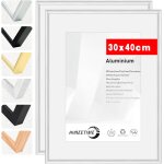 Fchhk - ® 2x cadre photo 30x40 cm en aluminium argent, plexiglas haute rsolution, cadre photo pour ...