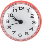 Fchhk - mini horloge muralede etanche avec ventouses pour salle de bains cuisine salon chambre  coucher(rouge ...