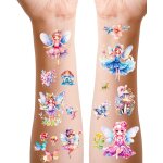 F�es tatouages filles, 12 feuilles de tatouages de f�e a paillettes pour enfants, pour cadeaux de f�te ...