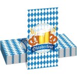Few - 20 serviettes dcoratives pour oktoberfest, serviettes jetables motif bire et bretzel a carreaux ...