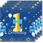 Few - lot de 20 serviettes en papier, bleues, décoration pour premier anniversaire, 33 x 33 cm, pour ... Few - lot de 20 serviettes en papier, bleues, décoration pour premier anniversaire, 33 x 33 cm, pour ...